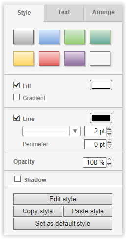 Draw.io Shape Style properties context menu