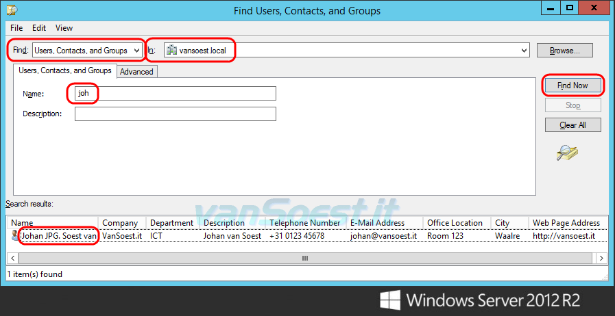 Using your Windows Active Directory as a corporate address book, click View to select the columns you want to be shown. (Click on image to enlarge)